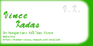 vince kadas business card